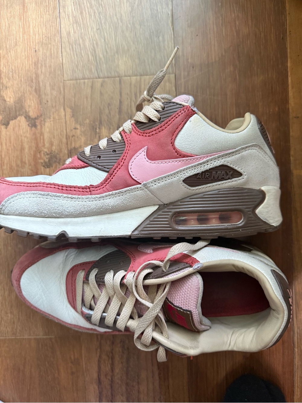 Nike Air Max sneakers in pink, cream and brown